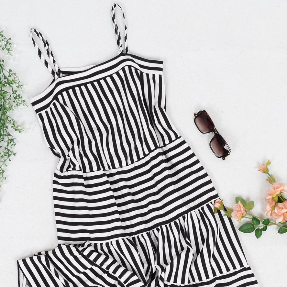 Striped Spring Ruffle Babydoll Dress - Picture 5 of 7
